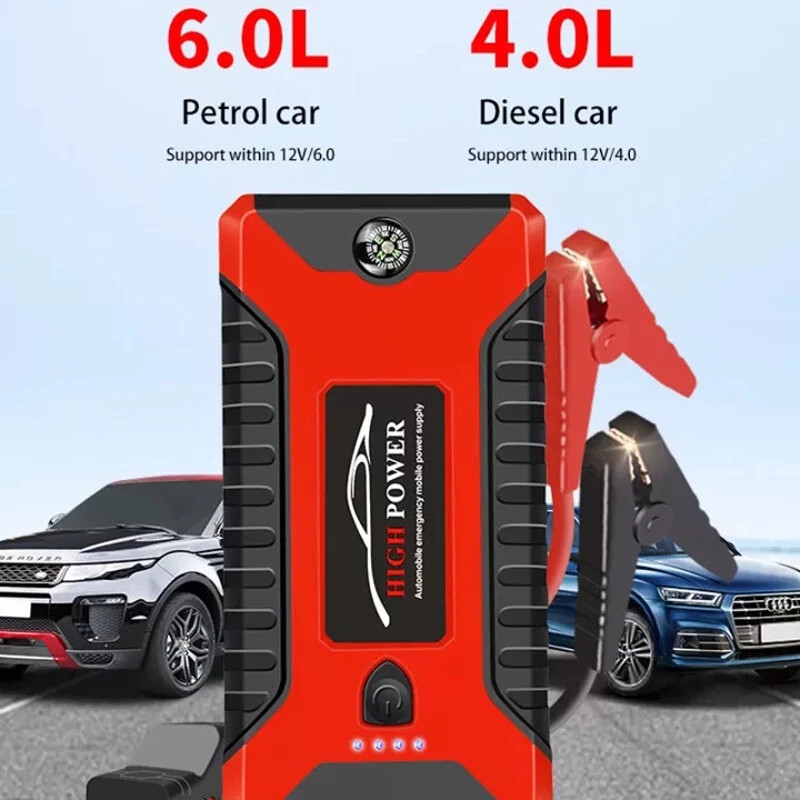 อุปกรณ์สตาร์ทรถฉุกเฉิน 99800 mAh, เครื่องชาร์จแบตเตอรี่รถยนต์แบบพกพา, อุปกรณ์สตาร์ทรถฉุกเฉิน