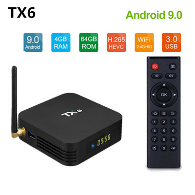 Quanzhi H616 TX6 HD Box 4k Network Player Android 9.0 4G 64G Dual Band WIFI Bluetooth