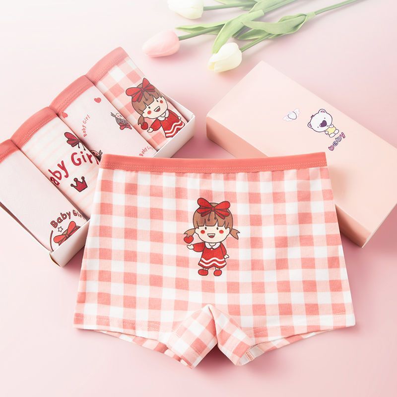 儿童内裤女纯棉平角女童宝宝大童小孩小女孩婴儿四角短裤不夹屁屁Children's Underwear Women's Cotton Boxer Girls' Baby Big Boy