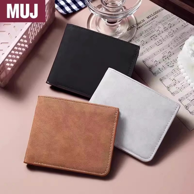 cardholder กระเป๋าตัง กระเป๋าสตางค์แบบเรียบง่ายสไตล์ Muji สำหรับผู้ชาย ออกแบบมาเพื่อมัลติฟังก์ชันและ
