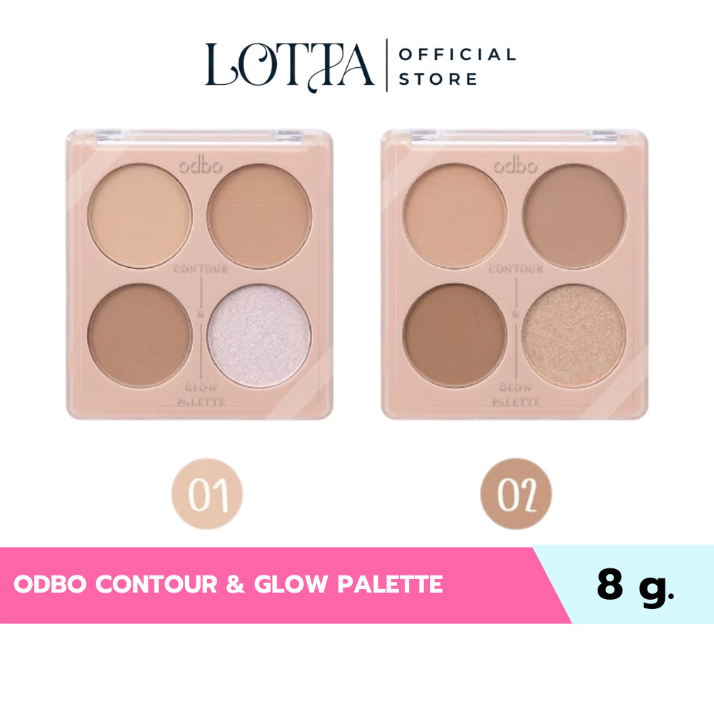 OD1303 ODBO CONTOUR & GLOW PALETTE 8g. พาเลทคอนทัวร์+ไฮไลท์