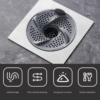 GUTHOP 3 ชิ้นท่อระบายน้ําชั้น, Vortex Anti-Clogging ท่อระบายน้ํา, หมุนตาข่ายออกแบบ Bug Proof Hair Collector พื้นที่ห้องน้ํา
