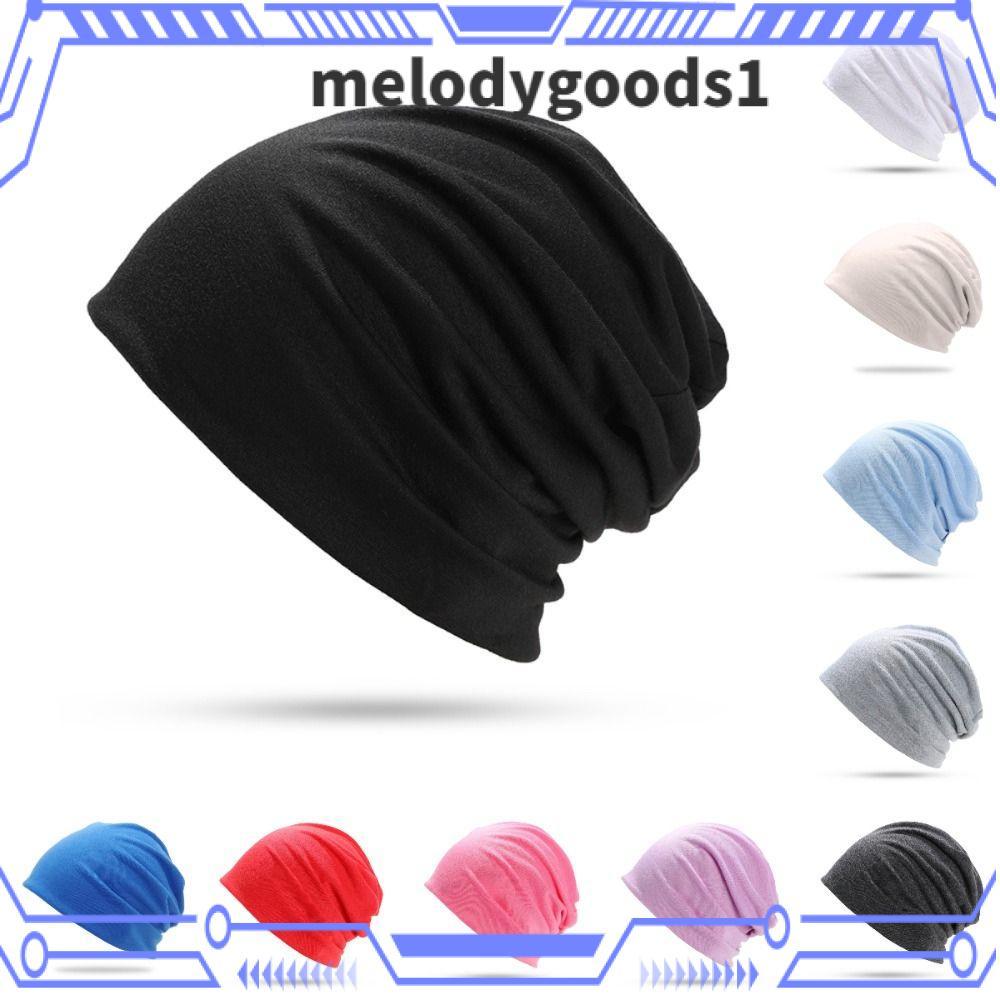 MELODYGOODS Slouchy Beanie, สีทึบ Hip-Hop ถัก Bonnet หมวก, น้ําหนักเบาผ้าฝ้ายนุ่มยืดหยุ่นหมวกวิ่งผู้ชายผู้หญิง