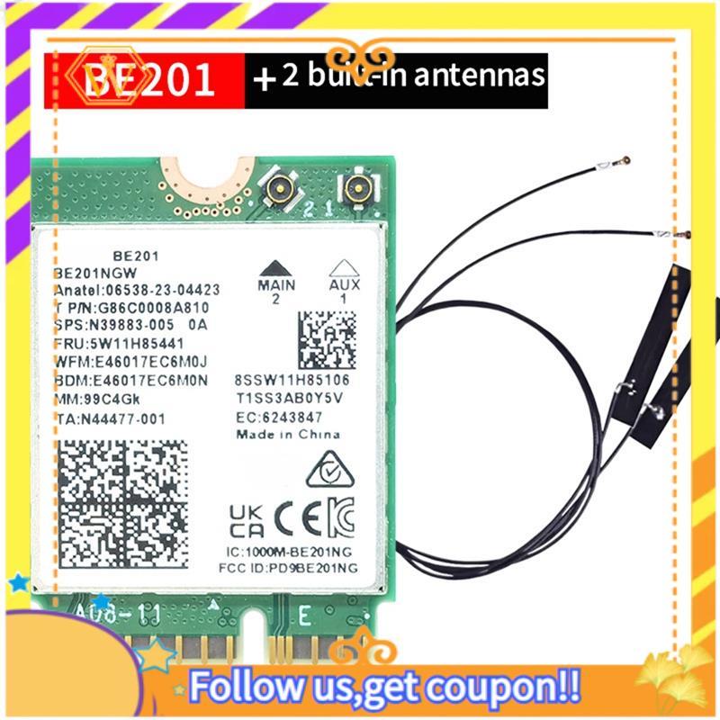 BE201 BE201NGW WIFI7 การ์ด M.2 Cnvio3 8774Mbps Tri-Band BT5.4 โมดูลไร้สายสําหรับ Win10/11 64-Bit พร้