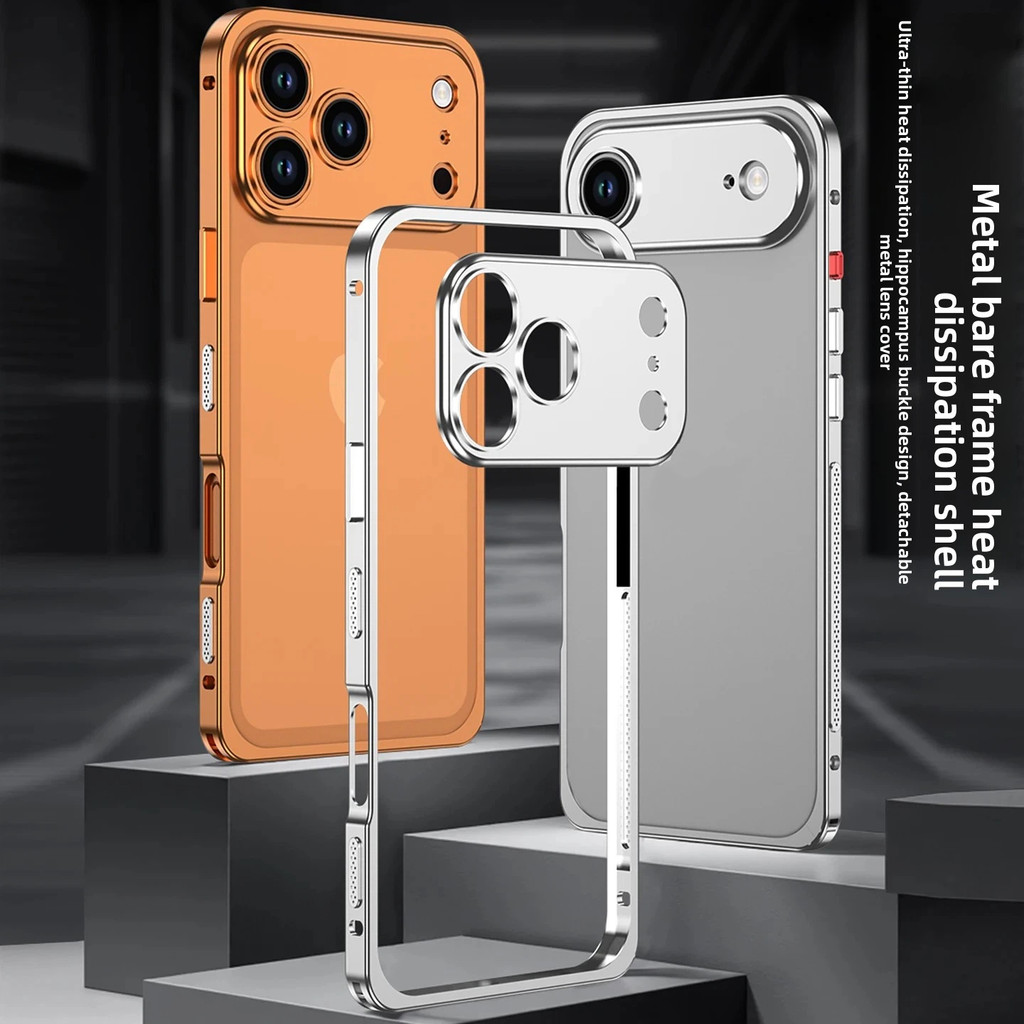 กันชนโลหะกรอบกันกระแทกพร้อมเลนส์สําหรับiPhone 17 Air 17 Pro Max + ฝาครอบโลหะเดิมสําหรับiPhone17 17Pro Max 17Air ราคา ถูกที่สุด ดีลบีเคเค แกลเลอรีภาพที่ 2