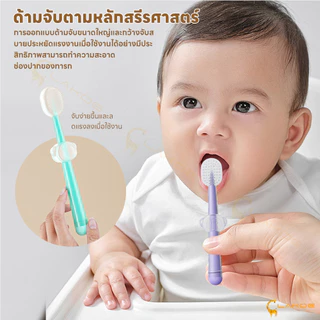 LAKOE แปรงสีฟันซิลิโคน แปรงสีฟันเด็ก แปรงสีฟันเด็กอายุ 0-18 เดือน เหมาะสำหรับเด็กทารก