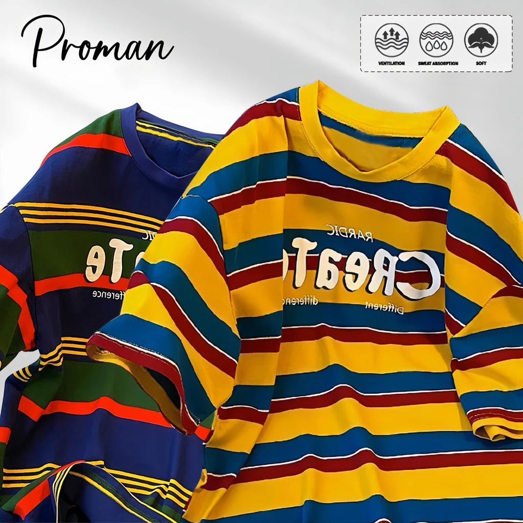 PROMAN เสื้อแขนสั้นลายดอกฤดูร้อน สไตล์อเมริกันวินเทจ ชุดคู่รัก - รูปที่ 1