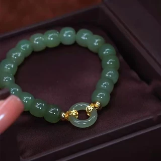 สร้อยข้อมือลูกปัดหยกสไตล์วินเทจ เหมาะสำหรับผู้หญิง เพิ่มเสน่ห์ในการแต่งกาย