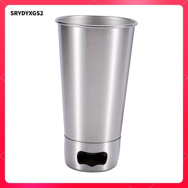 [Srydyxgs2] แก้วเบียร์สแตนเลสพร้อมที่เปิดขวดทนทาน 16ounces สําหรับเดินทาง