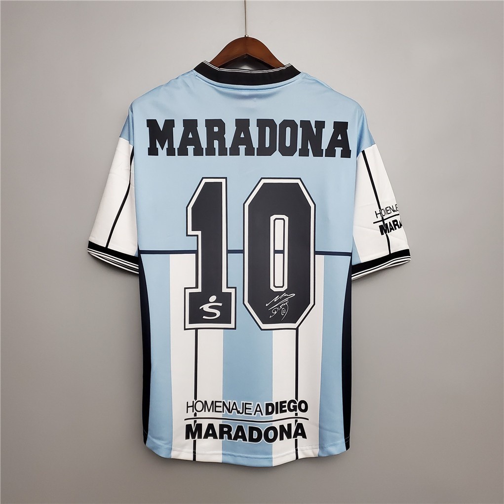 Retro Active 2001 Argentina Maradona #10 Commemorative Edition Retro Soccer Jersey Football Shirt