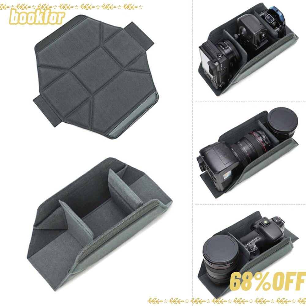 BOOKFOR ที่เก็บป้องกัน DSLR , Shock Absorption เลนส์กล้องกระเป๋าด้านใน,น้ําหนักเบาสวมใส่ภายใน Dividers Moisture Proof DSLR ใส่กระเป๋า