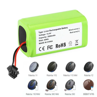 18650 14.4V (เหมาะสําหรับ 14.8V)2800mAh/6800mAh เปลี่ยนแบตเตอรี่สําหรับ Deebot N79S, N79, DN622, Robovac 11, 11S, 11S Max