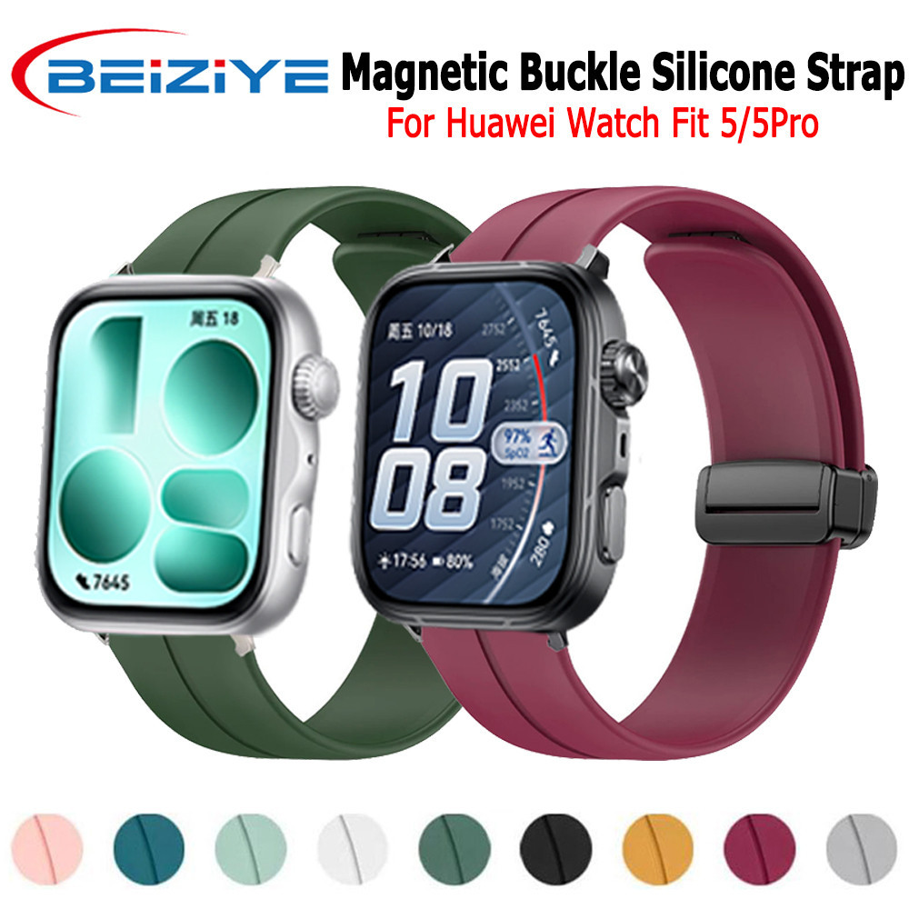 Beiziye สายสีใส สาย นาฬิกา huawei watch fit 5 pro สายแม่เหล็กสําหรับ สําหรับ Huawei Watch Fit 5 5 Pro