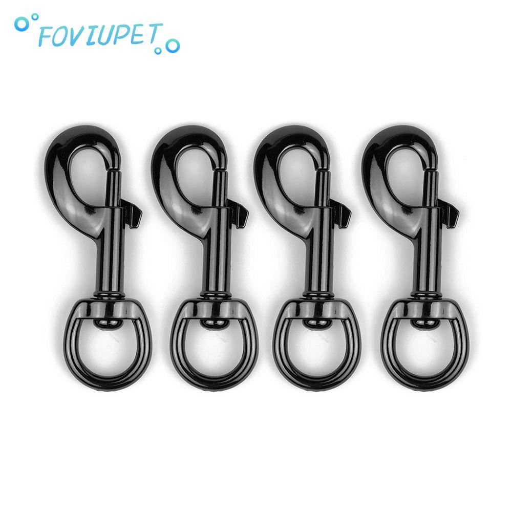 FOVIUPET APPEAEA 4 ชิ้นคลิปสายจูงสุนัข,โลหะสีดําหมุน Snap Hooks,คุณภาพสูง Heavy Duty Key Chain DIY หัตถกรรม