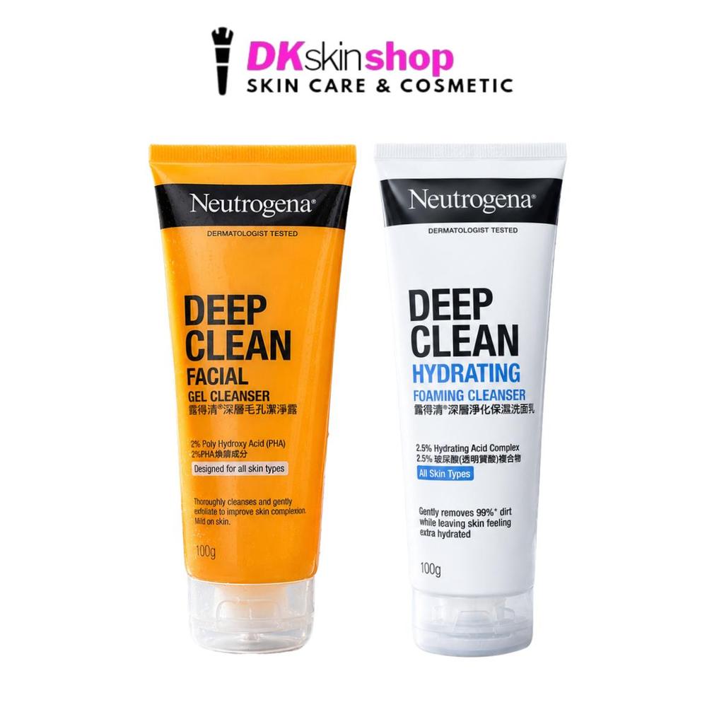 (1หลอด) นูโทรจีนา ดีพ คลีน ไฮเดรตติ้ง โฟมมิ่ง/เฟเชียล เจล NEUTROGENA DEEP CLEAN HYDRATING FOAMING/FACIAL GEL(100g.)