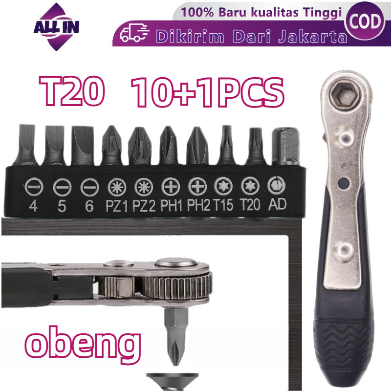 MATA 1 + 10 ชิ้นไขควงชุด Ratchet Plus Minus Star ไขควงชุด Bit/Ratcher Plus Minus Star ไขควงบิต