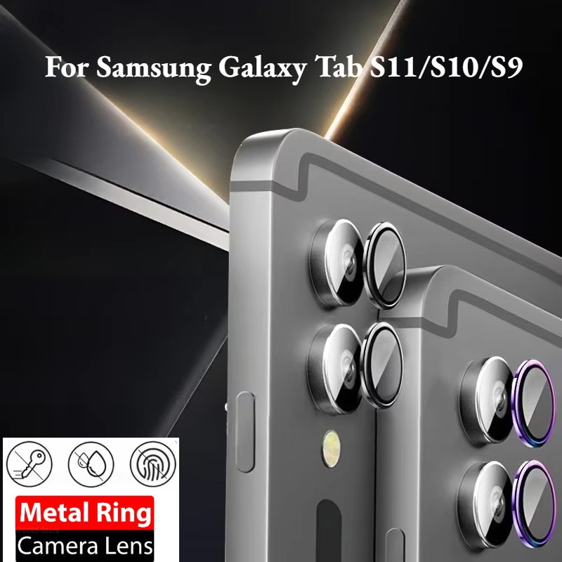 SAMSUNG สําหรับSamsung Galaxy Tab S9 S10 S11 Ultra FE + Ultra HDแท็บเล็ตกล้องเลนส์ฟิล์มกระจกนิรภัยสําหรับSamsung Galaxy Tab S11 S9 + S10 + อลูมิเนียมด้านหลังเลนส์แหวนProtector