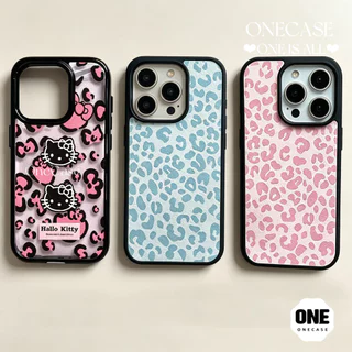 17เคสไอโฟนลายเสือดาวสีฟ้าชมพู สดชื่นฤดูร้อน สไตล์ Y2K สาวแซ่บ สำหรับ iPhone 15 Pro 17 Pro Max 16 Plus 14 17 Air 11 12 13