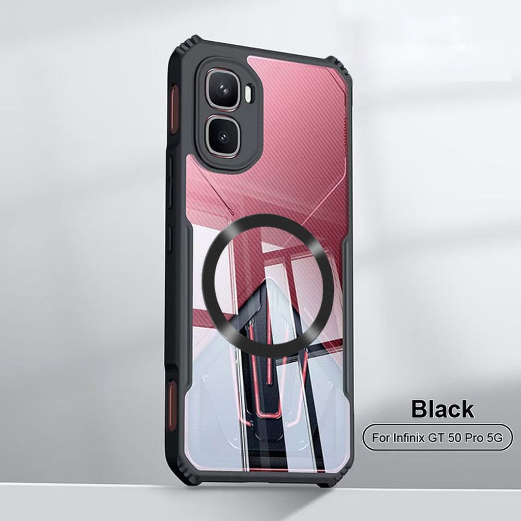 ปลอกแม่เหล็กบางเฉียบสําหรับ infinix GT 50 30 20 10 Pro infinix GT 30 Plus 5G 5G + กรณี TPU PC กรอบสีดํา Anti-Yellowing Tough ScratchProof ฝาครอบป้องกัน 02