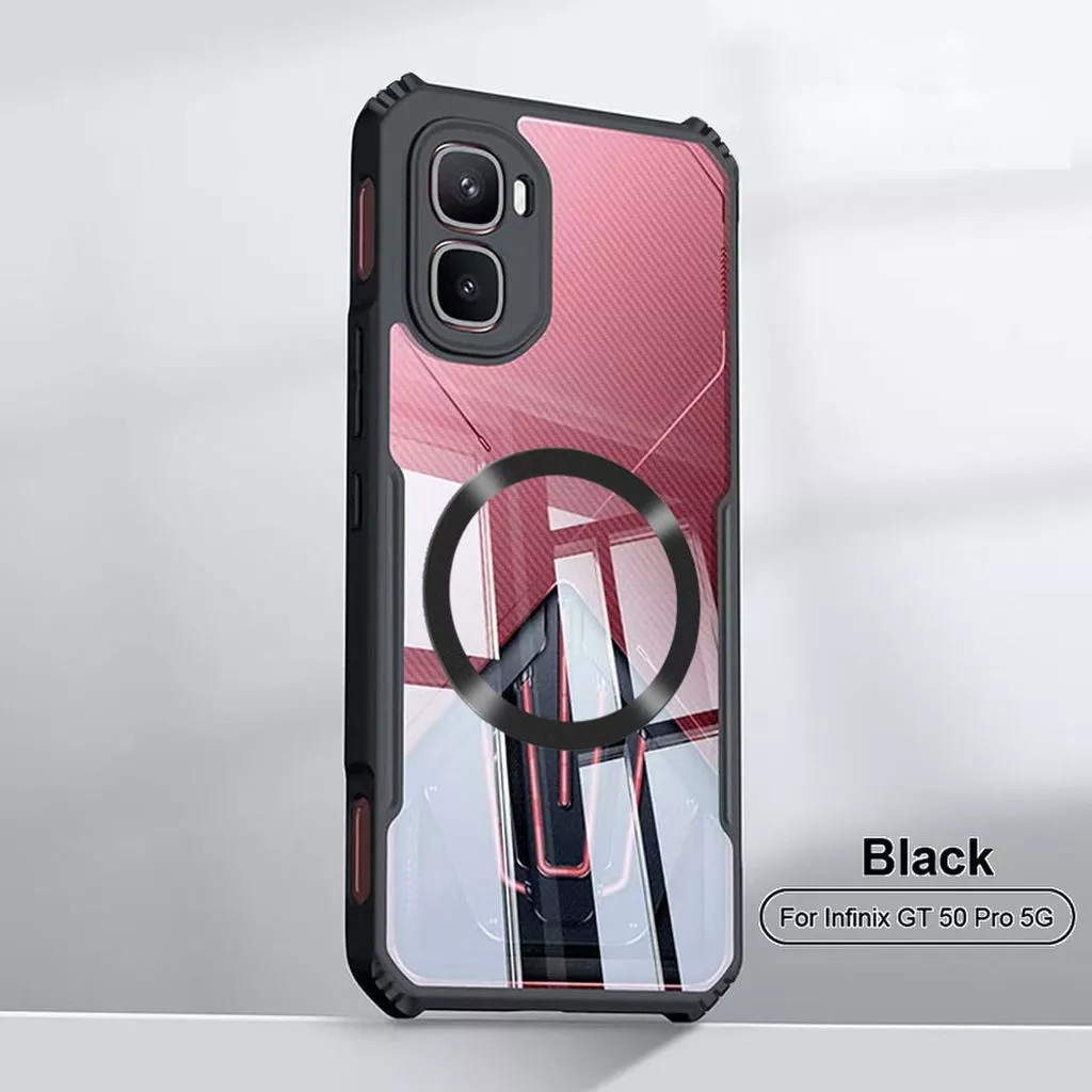 ปลอกแม่เหล็กบางเฉียบสําหรับ infinix GT 50 30 20 10 Pro infinix GT 30 Plus 5G 5G + กรณี TPU PC กรอบสีดํา Anti-Yellowing Tough ScratchProof ฝาครอบป้องกัน 02