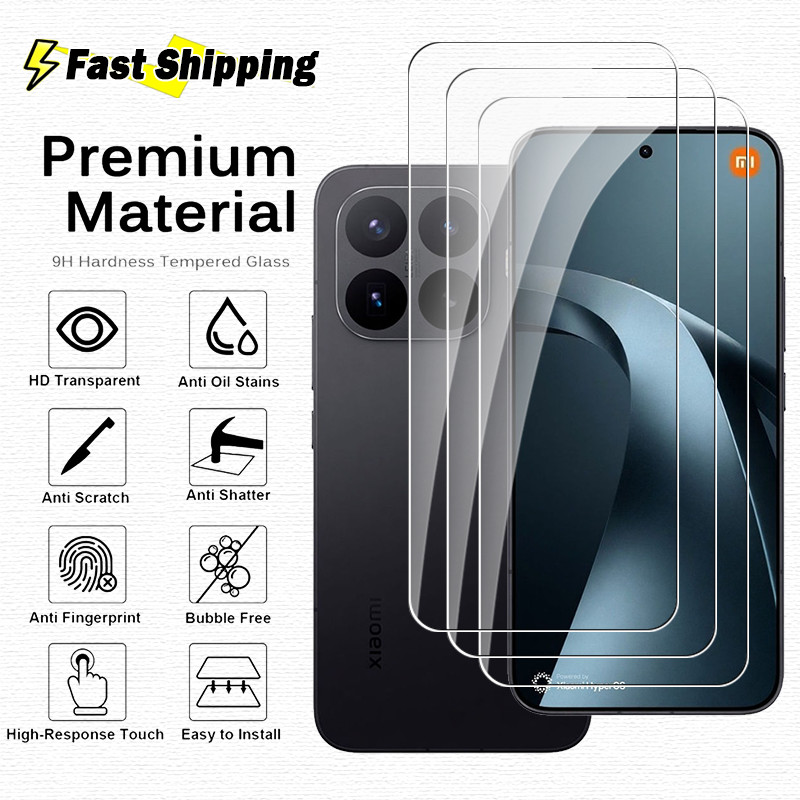 1-3 ชิ้นลายนิ้วมือปลดล็อคกระจกนิรภัยใสสําหรับ Xiaomi 17T 15T 14T Pro Xiaomi17T Xiaomi17TPro 17 T 5G 3D Edge Protector เต็มหน้าจอ HD หน้าจอป้องกันฟิล์ม