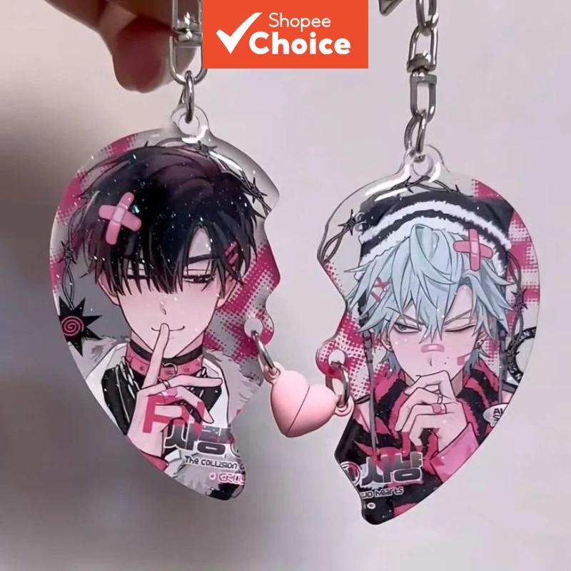 อะนิเมะ Alien Stage Ivan Till คอสเพลย์พวงกุญแจ, 2 ชิ้นชุด Unisex อะคริลิคหัวใจแม่เหล็กจี้พวงกุญแจกระเป๋าอุปกรณ์เสริมของขวัญ