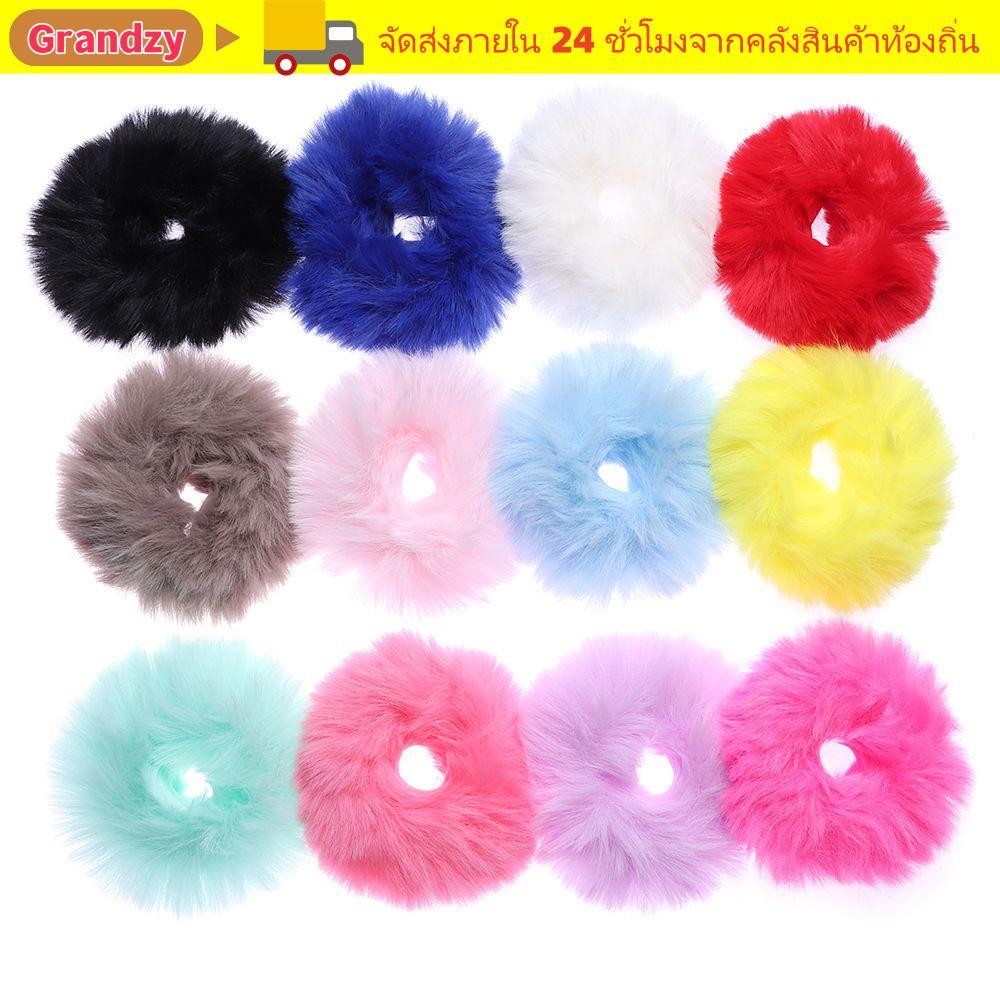 GRANDZY 2 ชิ้นผม Scrunchies แฟชั่น Faux กระต่ายผม Bobbles อุปกรณ์เสริมผมผู้ถือผมหางม้า