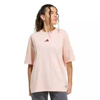 adidas ไลฟ์สไตล์ เสื้อยืดพิมพ์ลาย MINI EMBROIDERY OVERSIZED ผู้หญิง สีชมพู KG5449