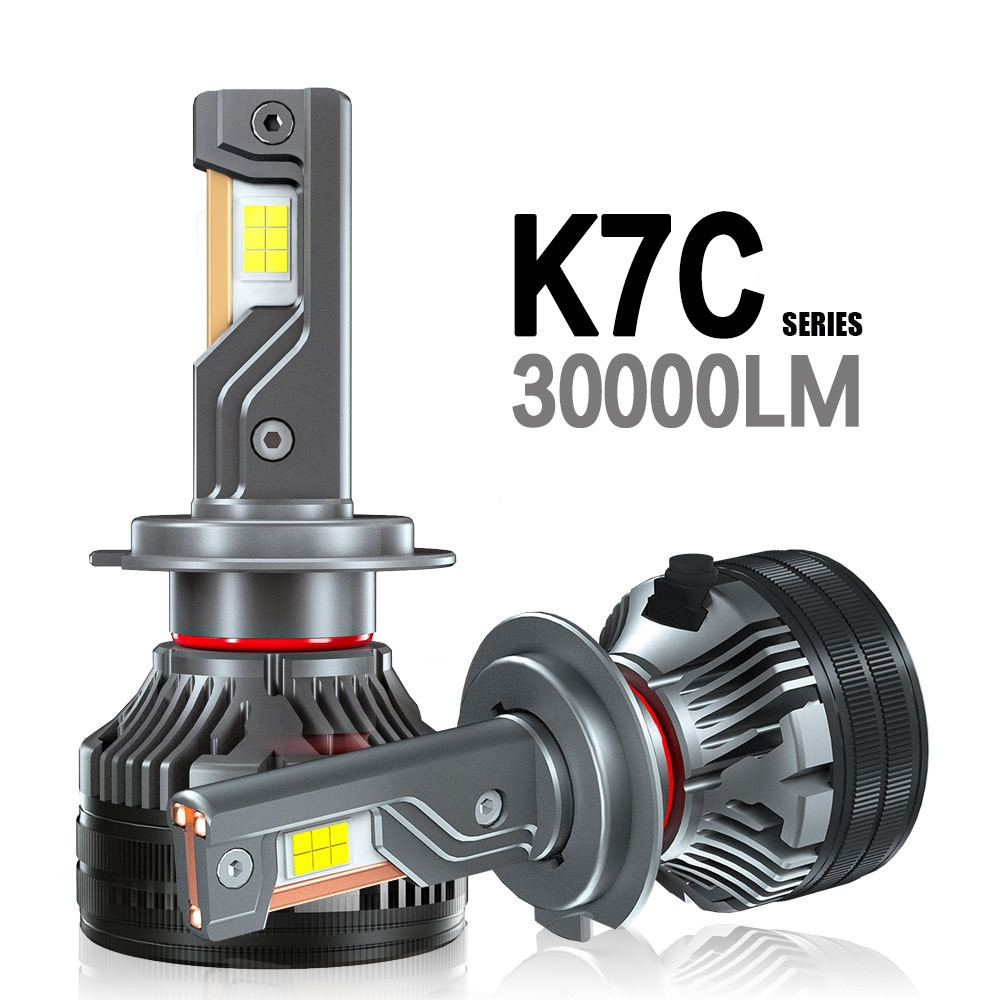 2 ชิ้น 30000LM 200 วัตต์ K7C (P7Q) H7 LED ไฟหน้า 3 หลอดไฟทองแดงไฟ LED สําหรับรถยนต์ 3000K 4300K 6000