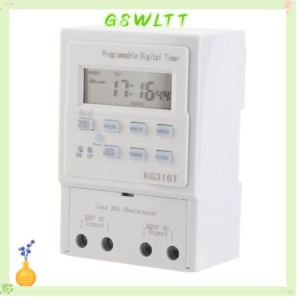 GSWLTT Digital Timer Switch, 1W Power 30A Programmable Timer, Smart Home Microcomputer AC 220V 1Min 