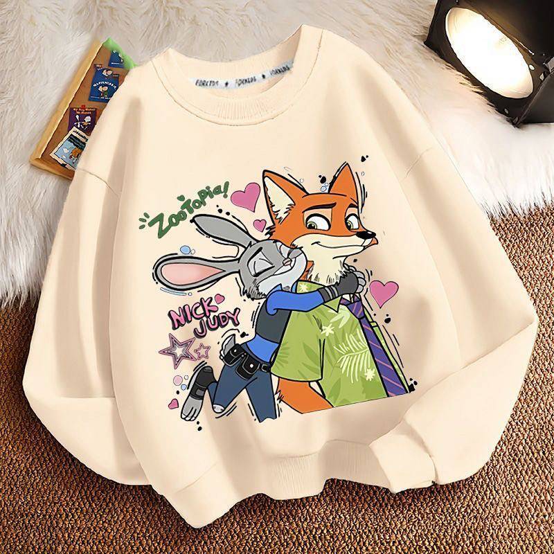 Zootopia round Neck Sweater for Boys and Girls 2025 Autumn and Winter New College Couple Korean Styl