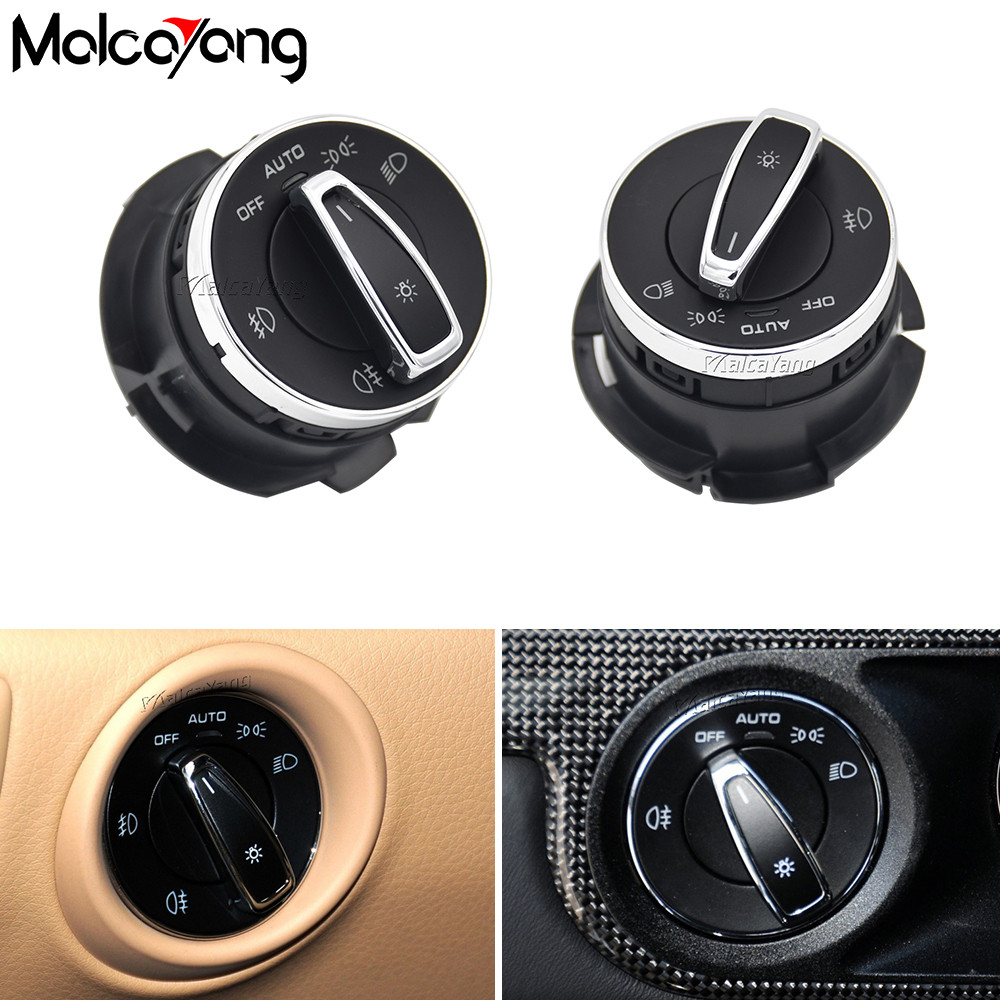 ไฟหน้าสวิทช์ควบคุมสําหรับ Porsche Cayenne Turbo GTS 92A 958 Macan 991 911 991R GT3 Chrome ไฟหน้าสวิท