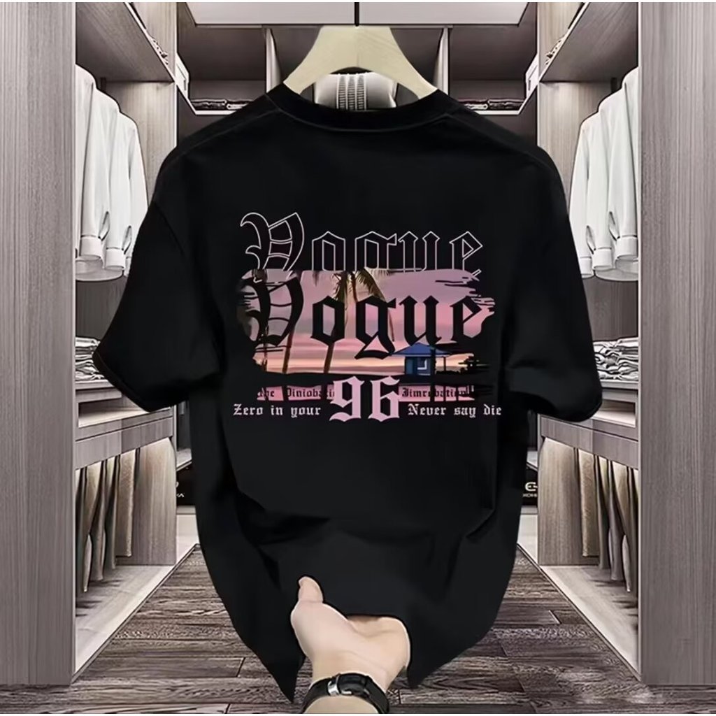 2026 เสื้อยืดแขนสั้นผู้ชาย Street Wear ฤดูร้อนหลวมครึ่งแขน 2025 สไตล์ใหม่ Influencer Trend ins พิมพ์