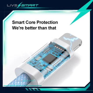ใหม่❗️ สายชาร์จ Livesmart คุมโทน C to IP PD 20W สายชาร์จเร็ว USB to IP 2.4A ที่เก็บสาย Fast Charge สำหรับไอโฟน