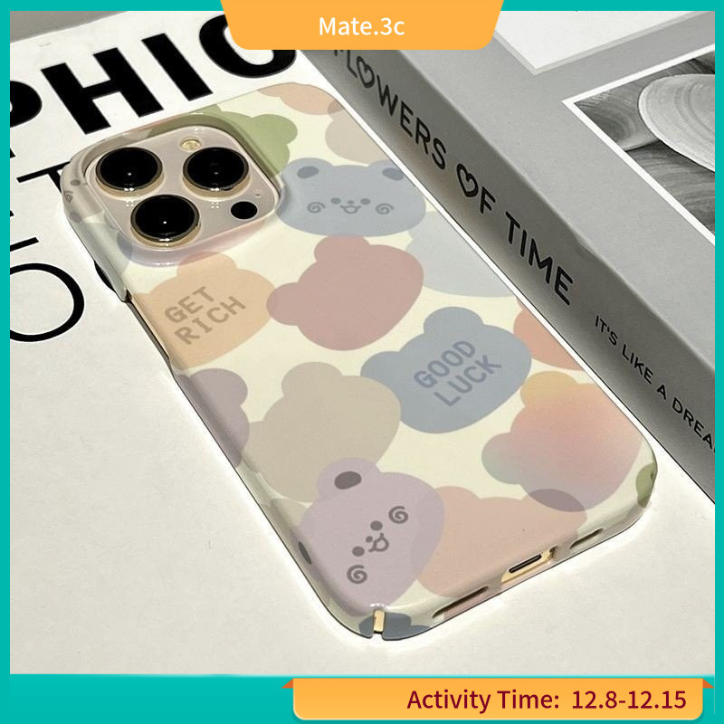 ทาสีหมีภาษาอังกฤษบิสกิต iPhone เคสโทรศัพท์เหมาะสำหรับ iPhone 11PROMAX 13PROMAX 14 15 PRO MAX 14pro 1