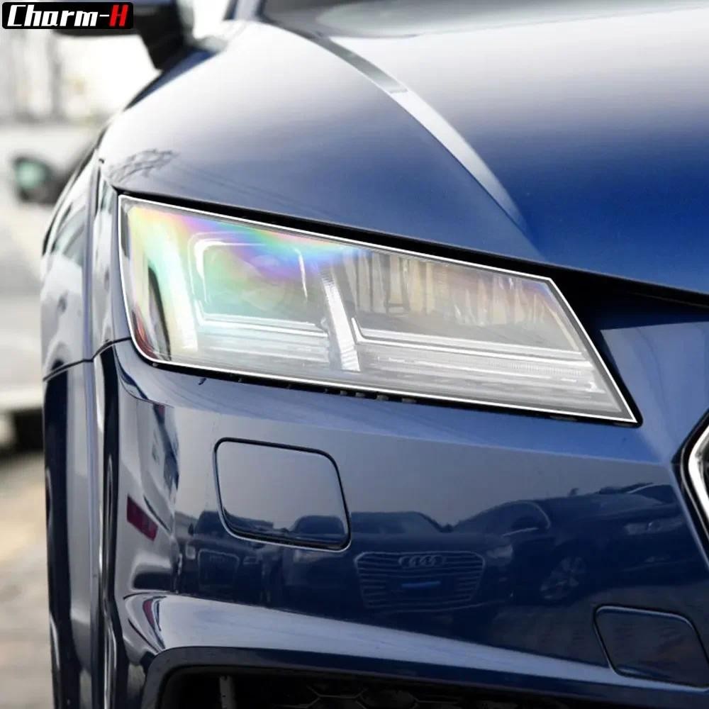 2 ชิ้นไฟหน้ารถป้องกันฟิล์มโปร่งใส TPU Decal สติกเกอร์สําหรับ Audi TT TTS TTRS MK3 2015-Present อุปกร