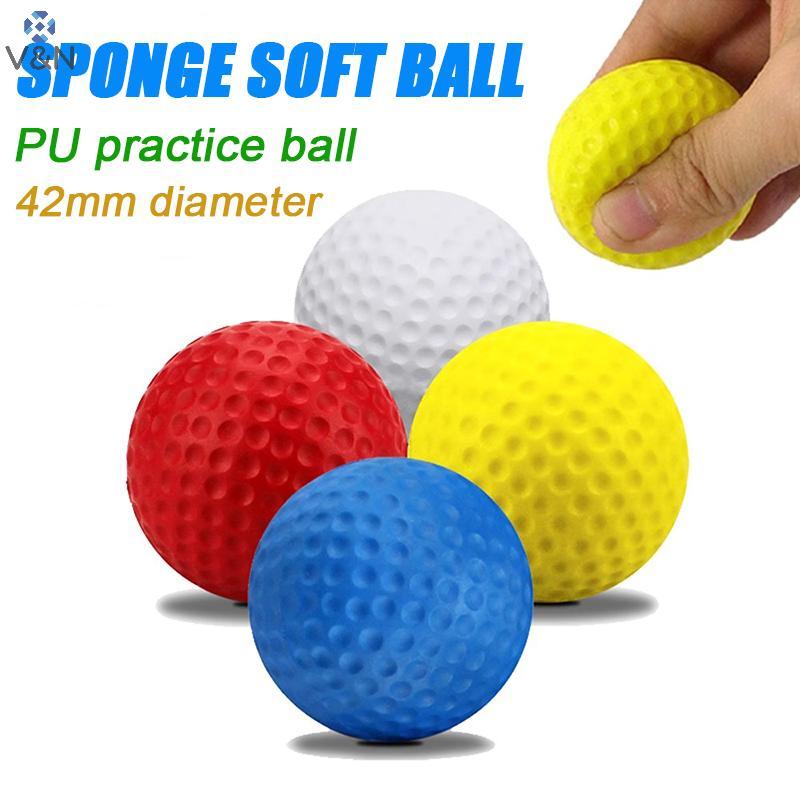 (V&N) 42 มม.ผสมสี Pu Foam Solid Sponge Soft Ball Indoor Golf Practice Ball ของเล่นบอล