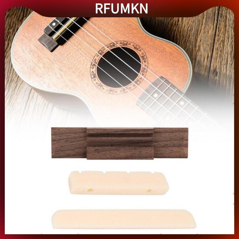 [rfumkn] Ukulele Rosewood Bridge Saddle Saddle Nut สําหรับอุปกรณ์เสริมทดแทนกีตาร์