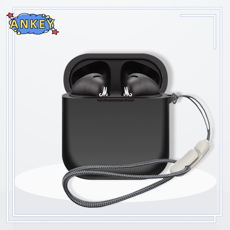 for Marshall Minor IV / III Case Earphones Premium Silicone Cover Shockproof Accessible Charging Port with Lanyard