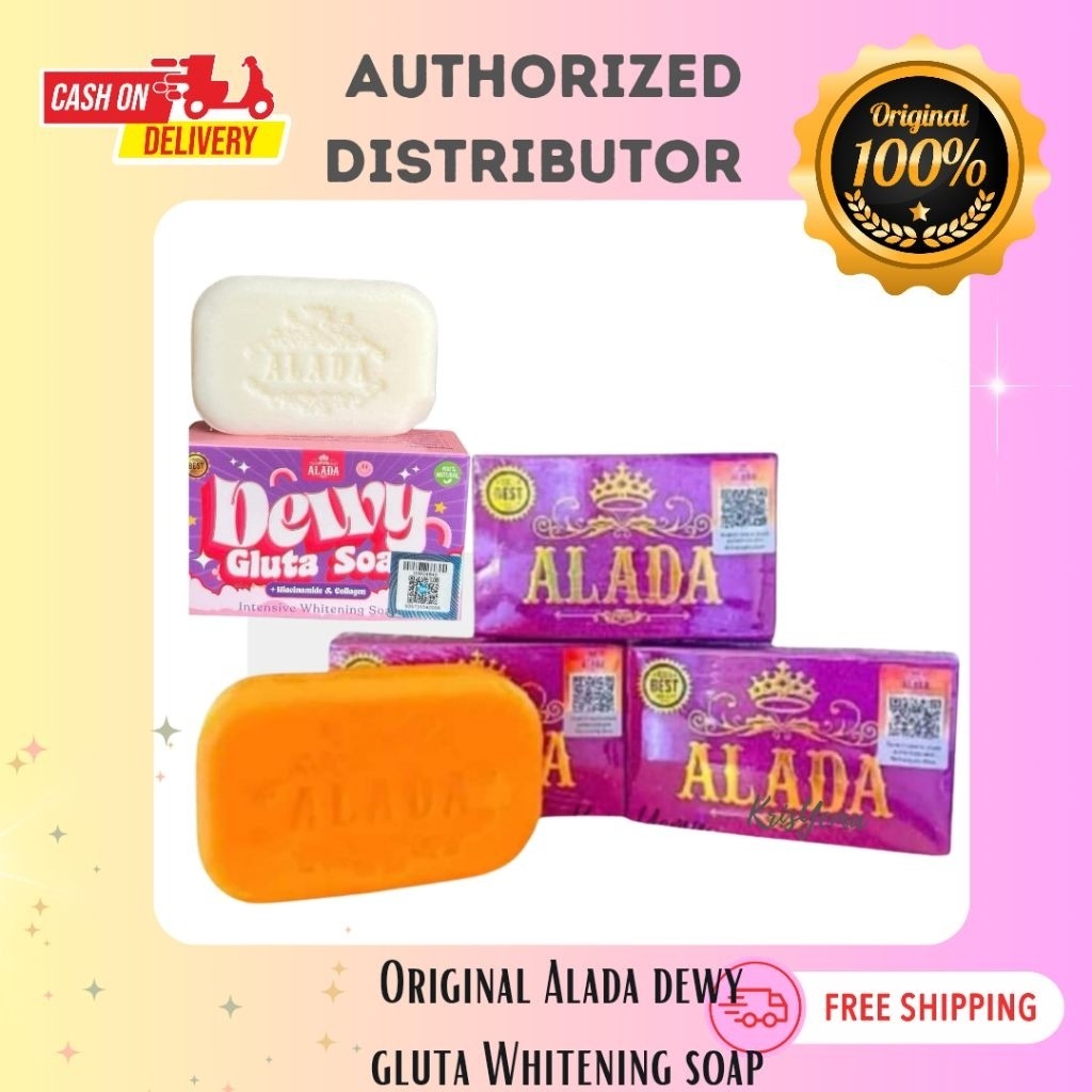 ORIGINAL Alada Dewy Gluta Whitening Soap / สบู่อัลด้า Fast Whitening 160g พร้อม QR Code