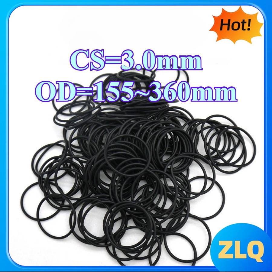 CS3.0mmO แหวน OD155-360 มม.แหวน O สีดําแหวนทนน้ํามันและทนต่อการกัดกร่อนแหวนปิดผนึก[zlq168-FC]