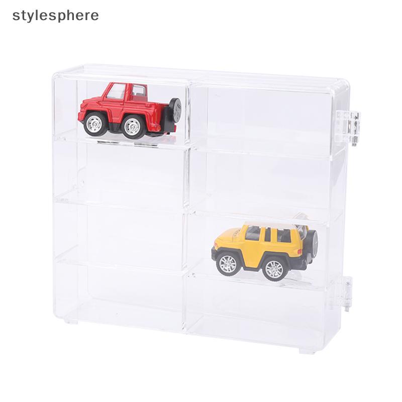 [สิบ] 1:64 Scale Car Model Storage Box 8 Slot Clear Display Shelf Toy Car Dust Storage Container For
