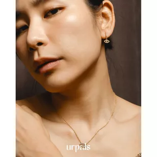 URPALS ต่างหู สร้อยคอ สร้อยข้อมือ Evil Eyes Stainless ชุบทอง 18K สุดหรู ฝังเพชร CZ แพ้ง่ายใส่ได้