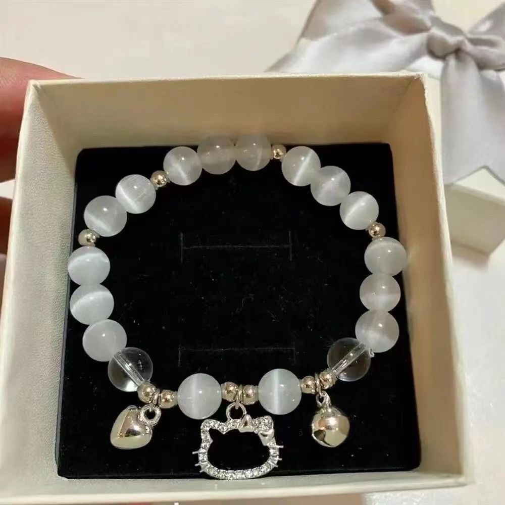 gelang gelang tangan perempuan สร้อยข้อมือแมวหรูหรา สไตล์ INS ออกแบบเฉพาะสำหรับการแข่งขัน