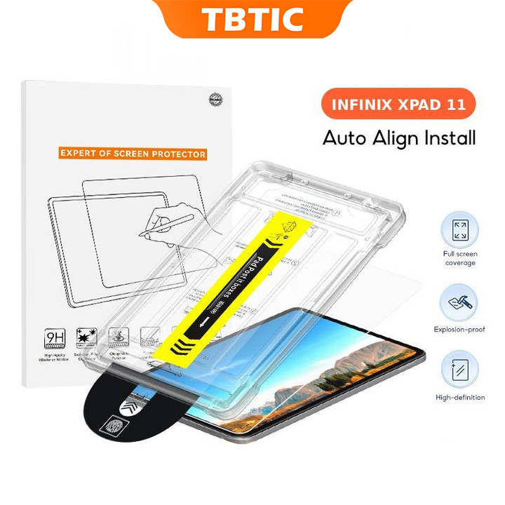TBTIC สําหรับ Infinix Xpad กระจกนิรภัยป้องกันหน้าจอพร้อมเครื่องมือจัดตําแหน่ง 11 นิ้ว 9H ความแข็ง Anti-Scratch Bubble ติดตั้งฟรี Full Coverage