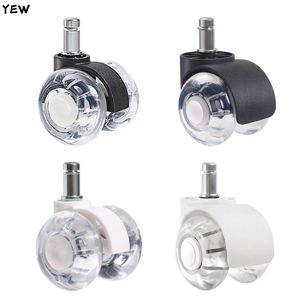 YEW เก้าอี้สํานักงานล้อปลอดภัยรอกหมุนนุ่มเฟอร์นิเจอร์ล้อเลื่อน