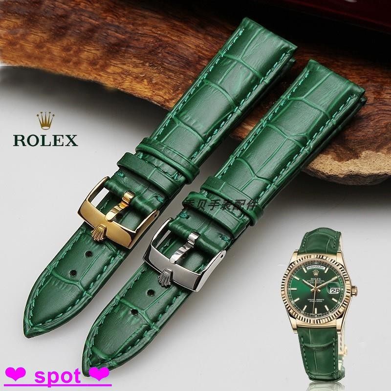 สายนาฬิกา เหมาะสําหรับ Rolex Green Water Ghost Series นาฬิกาหนังแท้ Submariner116610สายนาฬิกาข้อมือห