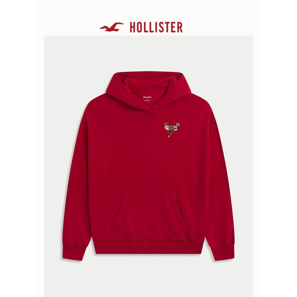 Hollister เสื้อกันหนาวมีฮู้ด ทรงหลวมสำหรับทั้งชายและหญิง