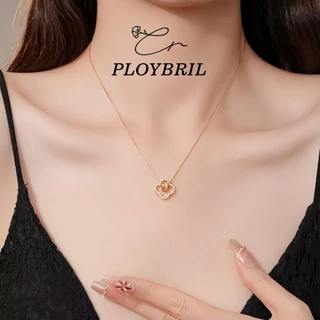 PLOYBRIL ใหม่ สร้อยคอแฟชั่น ประดับเพทาย รูปดอกไม้สี่แฉก หรูหรา X030