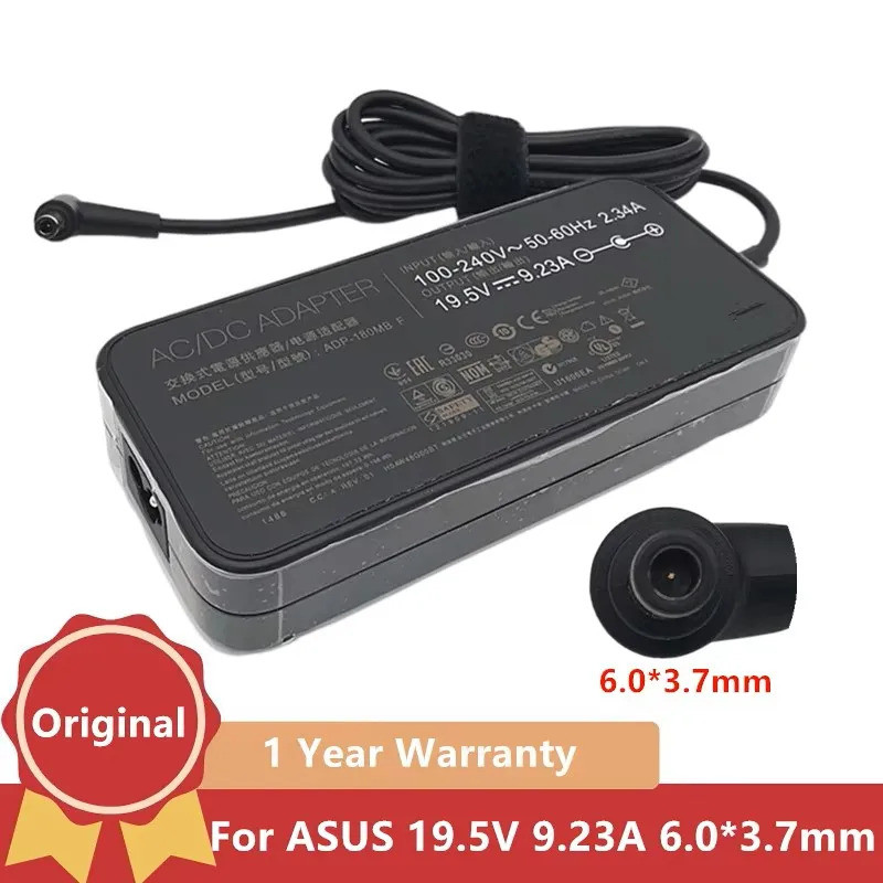 Original 19.5V 9.23A 180W 6.0X3.7 มม.แล็ปท็อปอะแดปเตอร์ AC Power Charger สําหรับ Asus ROG 6Plus S5CS